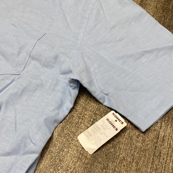 CubaVera linen Cotten button up shirt blue with pocket - Picture 4 of 7